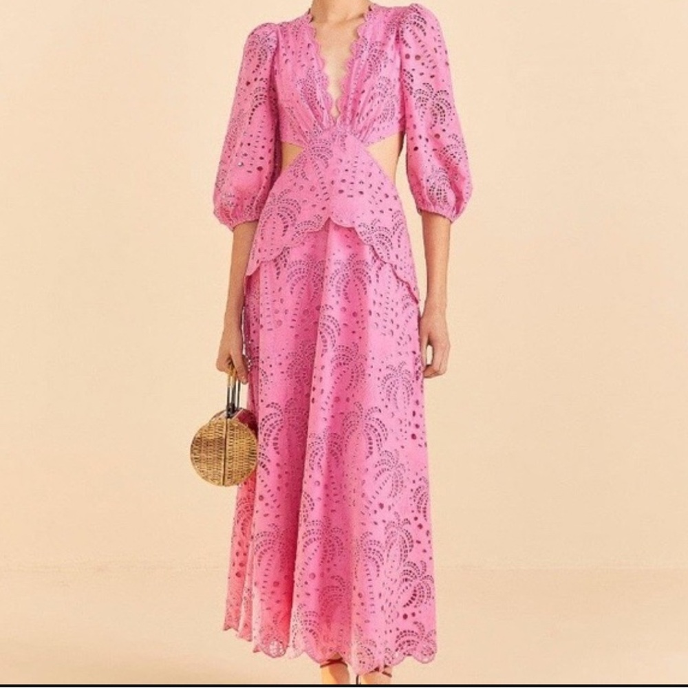 Farm Rio Pink Richelieu Midi Dress - NWOT large